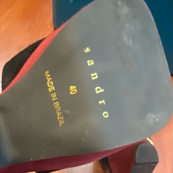 Sandro H12 Abracadabra Suede Platform Colorblock Graphic Ankle Strap Sandals - Picture 9 of 12